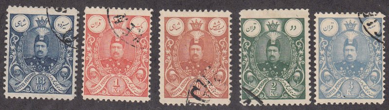 Iran - 1908 - Sc 434-38 - Used