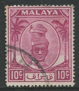 STAMP STATION PERTH Perak #111 Sultan Yussuf Izuddin Shah Used 1950