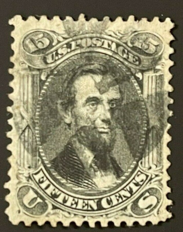 US Scott #77 Stamp President Abraham Lincoln Used with Fancy Cancel CV $175