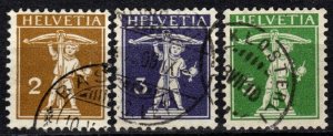 Switzerland #146-8  F-VF Used CV $18.75 (X675)