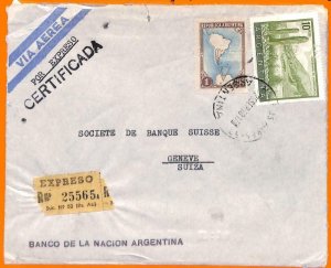 aa2782 - ARGENTINA postal history PERFIN on EXPRESS COVER to SWITZERLAND 1941