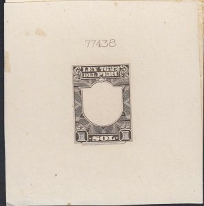 Peru 1937 1 Sol Brown Ley 7622 Revenue Fiscal Intermediate Die Proof