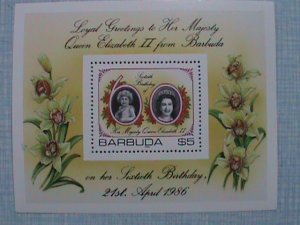 1976-BARBUDA-QUEENS ELIZABETH THE 60TH BIRTH DAY MNH SOUVENIR SHEET