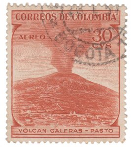 COLOMBIA AIRMAIL STAMP 1954. SCOTT # C244. USED. # 17