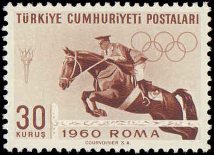 Turkey #1488-1492, Complete Set(5), 1960, Olympics, Soccer, Never Hinged