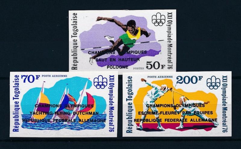 [55819] Togo 1976 Olympic games Sailing Fencing Overprint Imperforated MNH