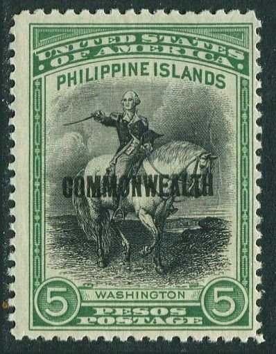 Philippines 424,hinged.Mi 401. George Washington overprinted Commonwealth, 1937.