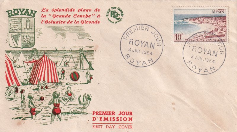 1954, France: Royan Beach, FDC (E11480)