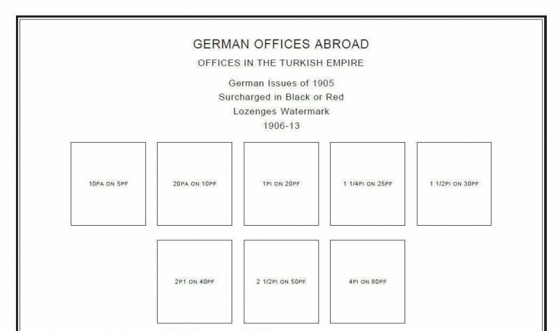 GERMANY OFFICES + WW2 OCC. TERRITORIES 1898-1945 STAMP ALBUM PAGES (96 pages)