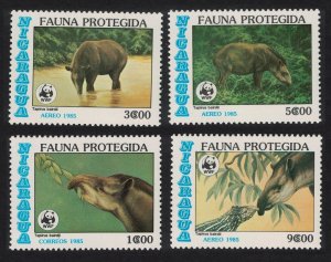 Nicaragua WWF Central American Tapir 4v 1985 MNH SC#1490-1493 SG#2714-2717