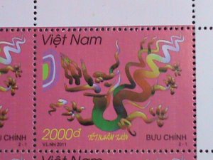 ​VIETNAM-2011-SC#3426- YEAR OF THE LOVELY DRAGON IMPRINT BLOCK MNH VERY FINE