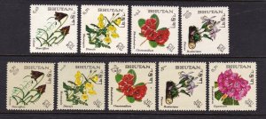 Bhutan stamps #85 - 85h, MNH OG, XF, complete topical set, flowers