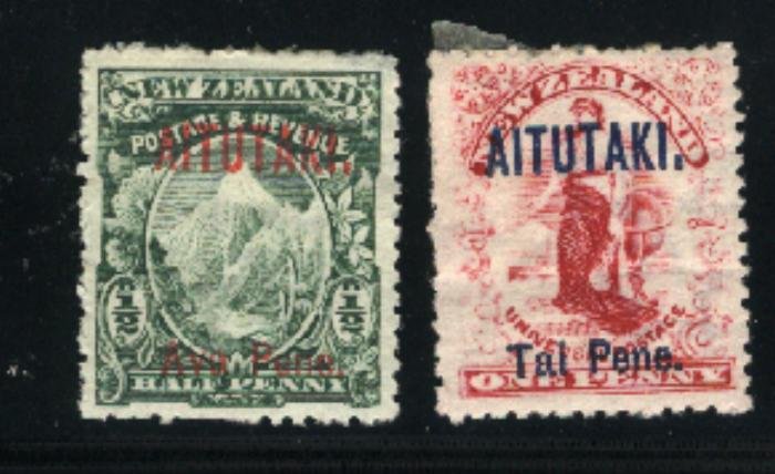 Aitutaki #1,2   Mint  VF 1903 PD