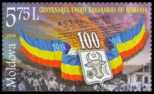 2018 Moldova 1069 100 years of the Union of Bessarabia with Romania 2,10 €