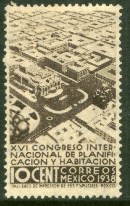 MEXICO 743, 10¢ Planification Congress, BELLAS ARTES. UNUSED, H OG. VF.