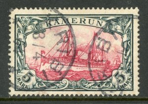 Cameroun 1900 Germany 5 Mark Yacht Ship Watermark Scott #19 VFU SON W977