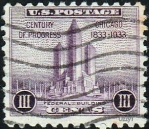 USA 1933 Sc#729, SG#728 3c Federal Building USED-Fine-H.