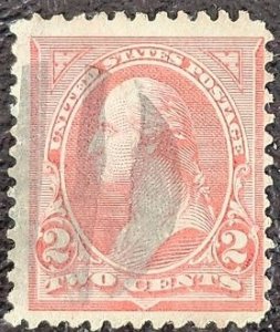 US Scott # 266; used  2c Washington from 1895; VF centering; off paper