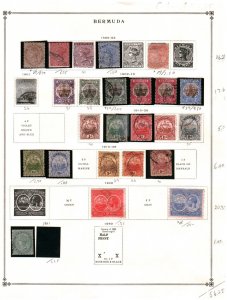 Collection, Bermuda Part A Scott Album Page, 1865/1972, Cat $177, Mint & Used