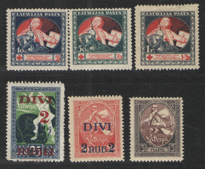 Latvia 1920-21 lot MH VG - Semi postals, regular issues