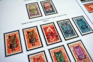 COLOR PRINTED MIDDLE CONGO 1907-1933 STAMP ALBUM PAGES (10 illustrated pages)