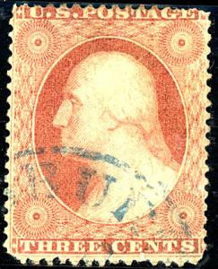 U.S. #25 Used Blue Cancel