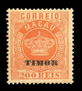 Portuguese Colonies, Timor #9 Cat$12.50, 1885 200r orange, hinged