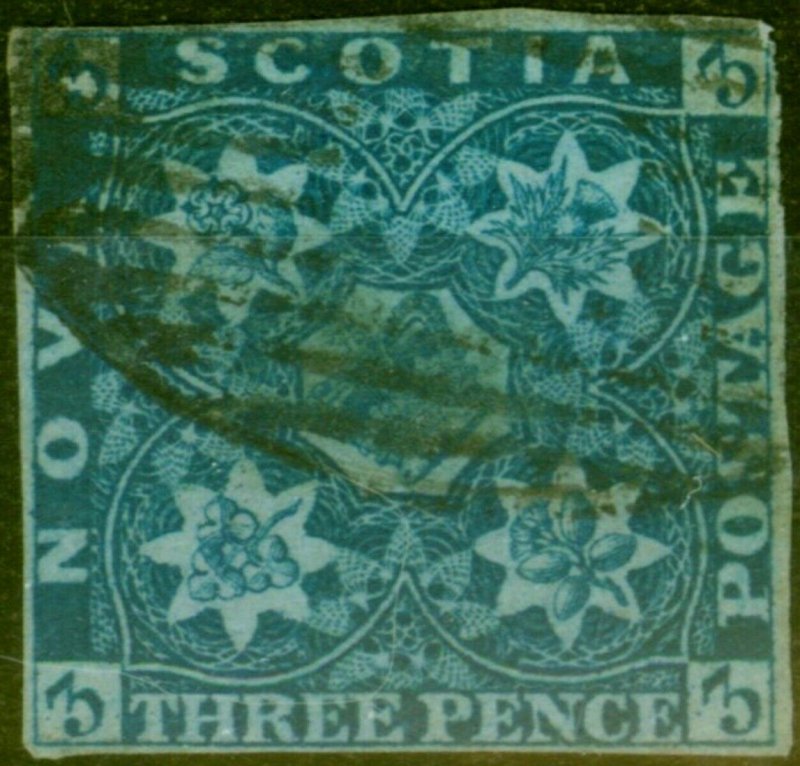 Nova Scotia 1851 3d Deep Blue SG2 Good Used 