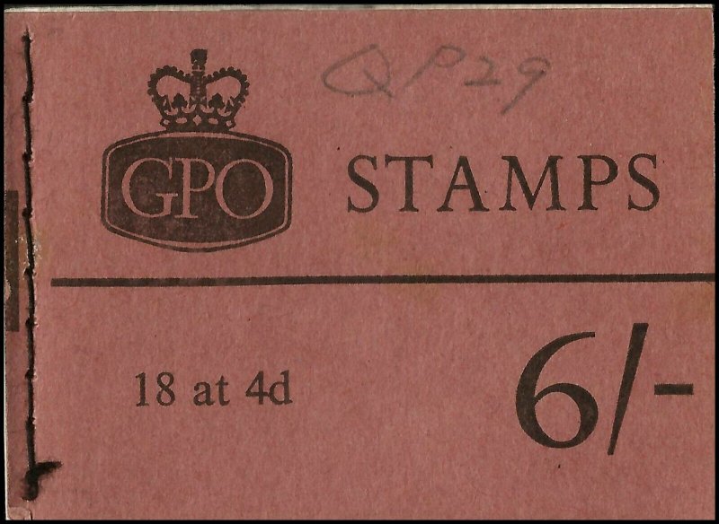 QP29 6/- Booklet October 1967. A complete booklet with post office fresh stamps.