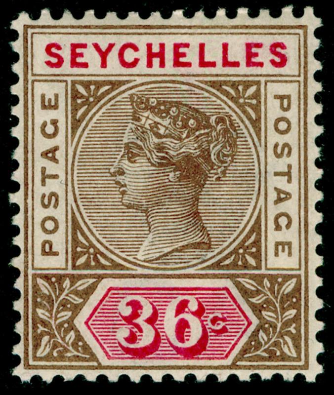 SEYCHELLES SG32, 36c brown & carmine, LH MINT. Cat £45. 