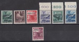 Trieste Sc 58/66 MNH. 1949-1950 issues, 7 different from set, VF