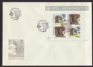 Portugal 1391a Europa Souvenir Sheet U/A FDC