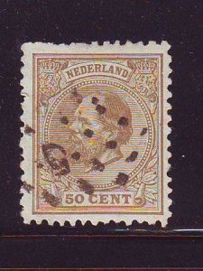 Netherlands Sc 31 1872 50c bistre William III stamp used