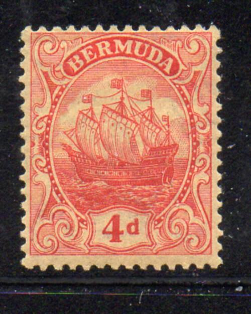 Bermuda Sc 47 1919 4d red Caravel stamp mint