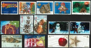 Norway Mixture of All Different Christmas Stamps  Used