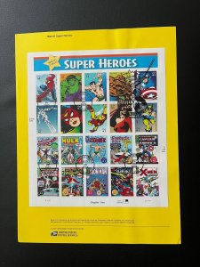 scott 4159 Super Heroes Pane Of 20 First Day Issue