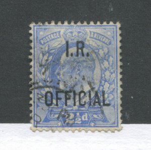 GB KEVII 1902 2 1/2d Internal Revenue Official used