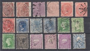 New South Wales, Sc 55/78c used. 1871-1899 issues, 18 different, sound, F-VF