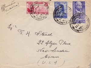 1949 TRIESTE A - n . 49 + 50 + 51 on philatelic cover for the United States