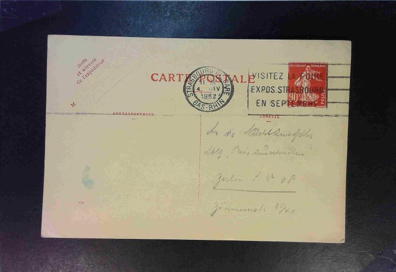 France 1932 90c Red Postal Card Used - Z1813