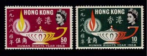 HONG KONG Sc# 247 - 248 MNH FVF Set 2 Flame & Lamp of Life Human Rights Year