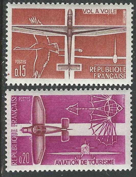 France # 1034-35  Aviation     (2)   Mint NH