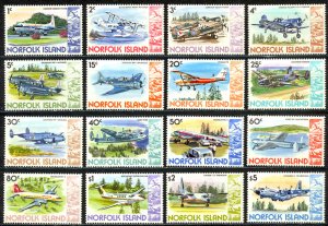 Norfolk Island Sc# 256-270 MNH 1980-1981 Airplanes