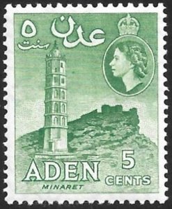 Aden Sc#48?, SG#49a, Bluish Green Perf. 12x13.5 Mint MNH Ships Free with Another