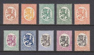 Finland Sc 143-152 MNH. 1927-29 Coat of Arms, cplt set, fresh, bright, VF.