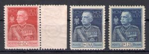 1925-26 Italy - Kingdom - Jubilee of the King Lace 11 no. 189/91 - 3 Values - MN