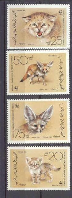 Yemen S. Mi.450-53 MNH WWF-89/Cats