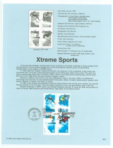 US SP1315/3321-3324 1999 33c Xtreme Sports Set Of 4 on Official USPS Souvenir Page FDC, #3321-3324 with First Day Cancel