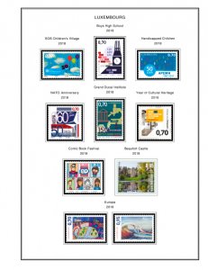 COLOR PRINTED LUXEMBOURG 2011-2020 STAMP ALBUM PAGES (49 illustrated pages)