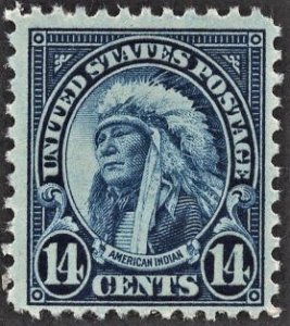 US 695 MNH VF 14 Cent American Indian Dark Blue